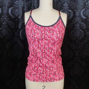 Stylish Pink Patterned Women's Workout Top